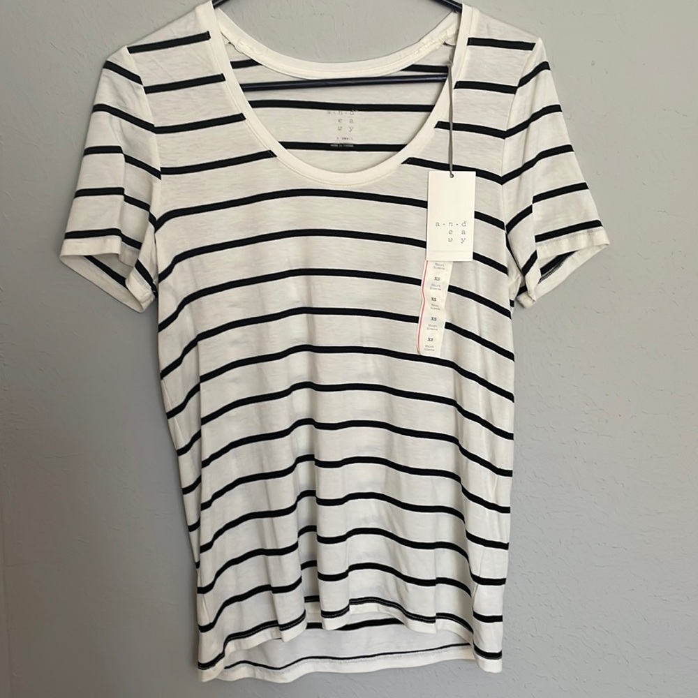 NWT White Striped A New Day T-Shirt